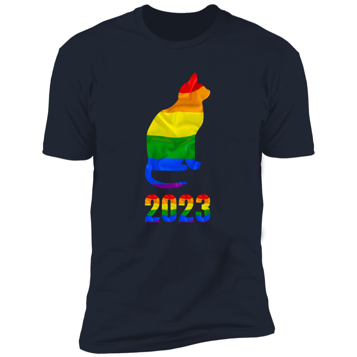 Cat Pride 2023, cat pride cat shirt for humans, in navy blue