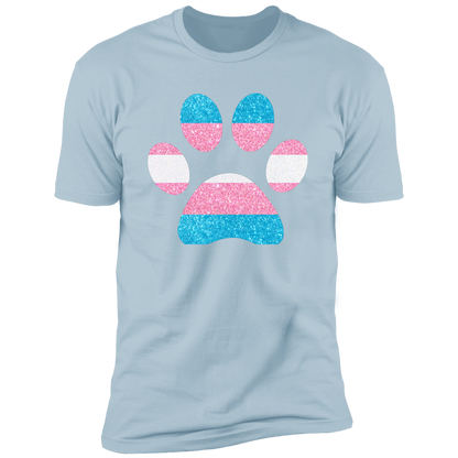 Dog Paw Trans Pride t-shirt, dog trans pride dog shirt for humans, in light blue