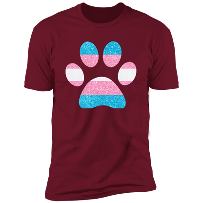 Dog Paw Trans Pride t-shirt, dog trans pride dog shirt for humans, in cardinal red