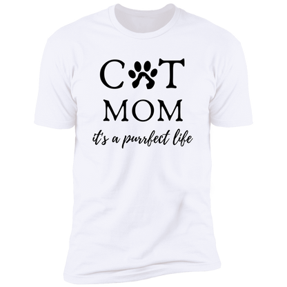Cat Mom It's a Purrfect Life T-shirt, Cat Mom Shirt for humans, in whiter