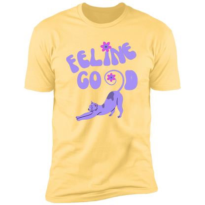Feline Good Cat T-Shirt, Cat Shirt for humans, in Banana Cream