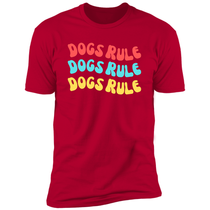 Dogs Rule Dog Shirt, dog shirt for humans, dog mom and dog dad shirt, in red