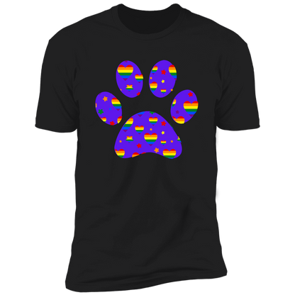 Pride Paw 2023 (Hearts) Pride T-shirt, Paw Pride Dog Shirt for humans, in black