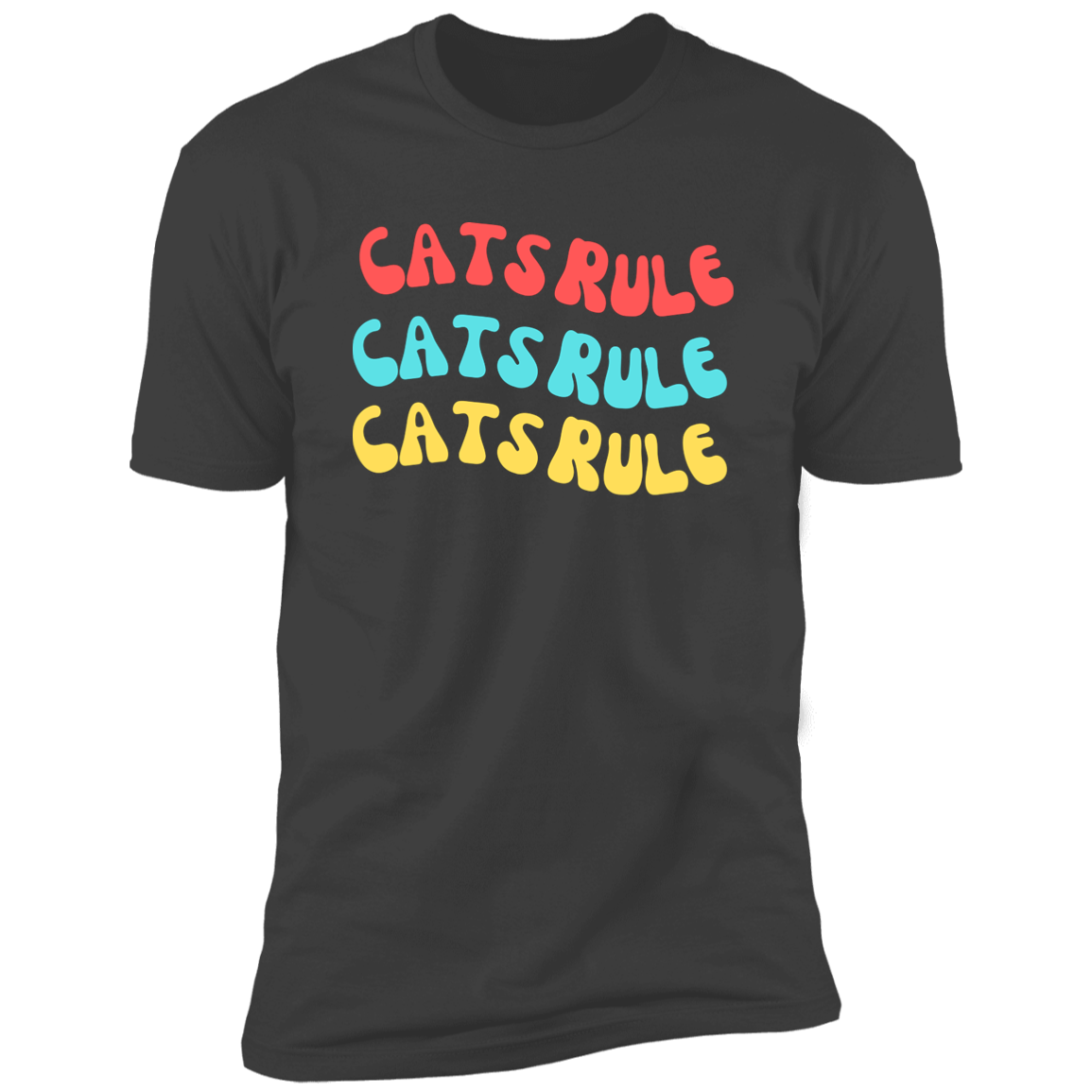 Cats Rule T-shirt, Cat Shirt for humans, in heavy metal gray