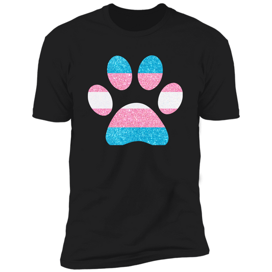 Dog Paw Trans Pride t-shirt, dog trans pride dog shirt for humans, in black