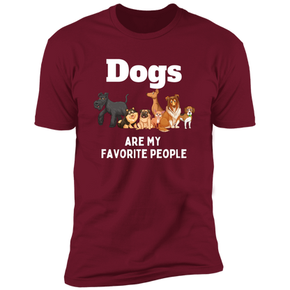 Dogs Are My Favorite People t-shirt, dog shirt for humans, in cardinal red