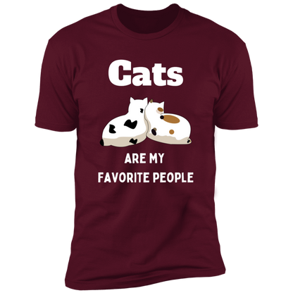 Cats Are My Favorite People T-shirt, Cat Shirt for humans, in maroon