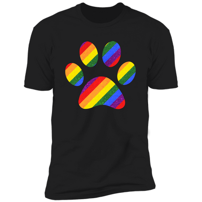 Pride Paw (Sparkles) Pride T-shirt, Paw Pride Dog Shirt for humans, in black